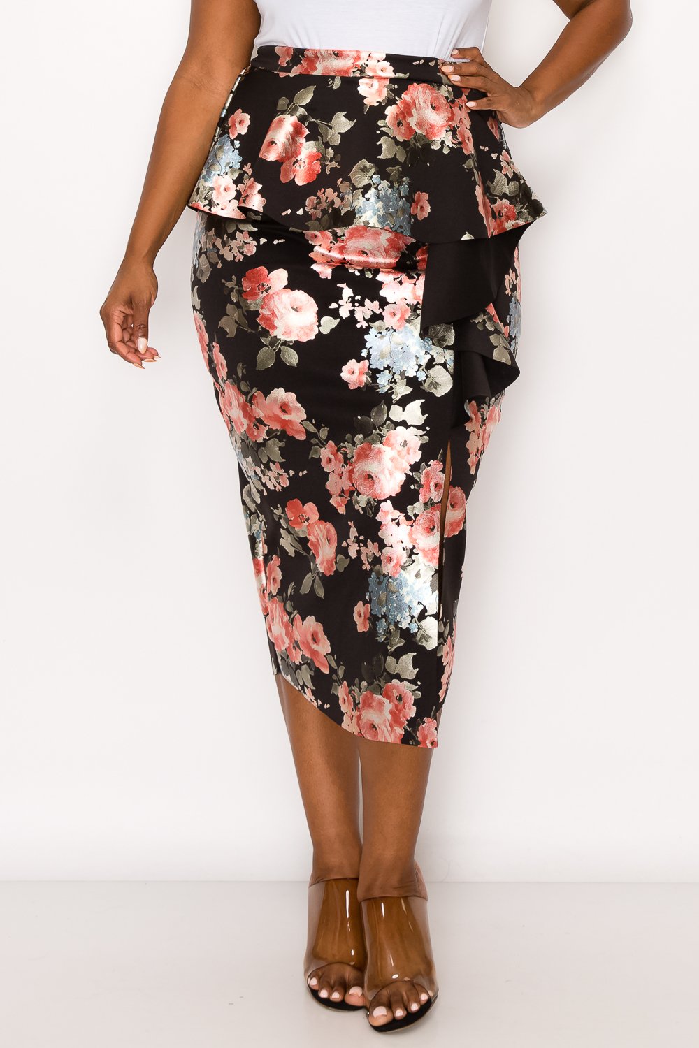 Peplum hotsell floral skirt