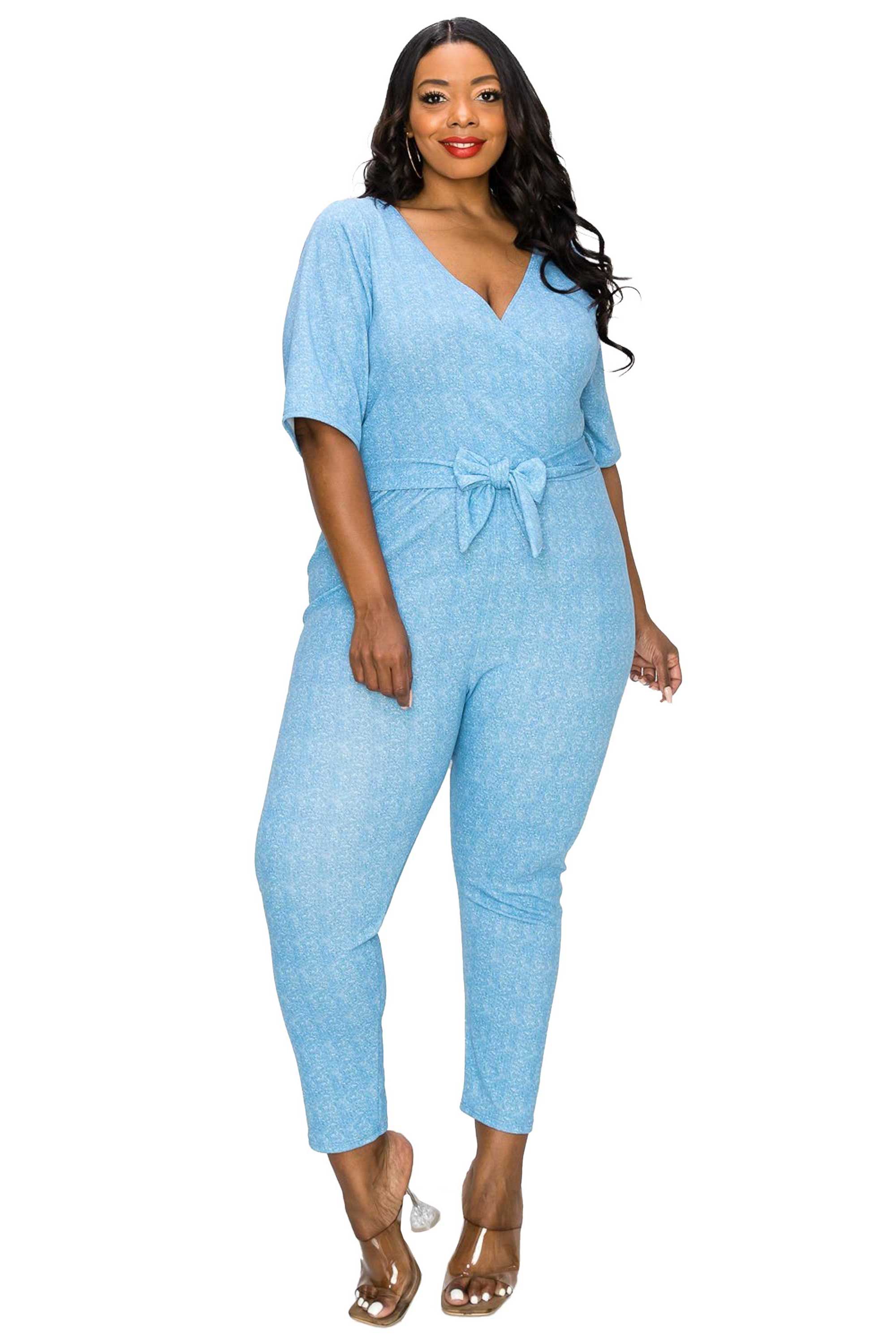 Wrap Denim Jumpsuit Made in USA LIVD Apparel L I V D