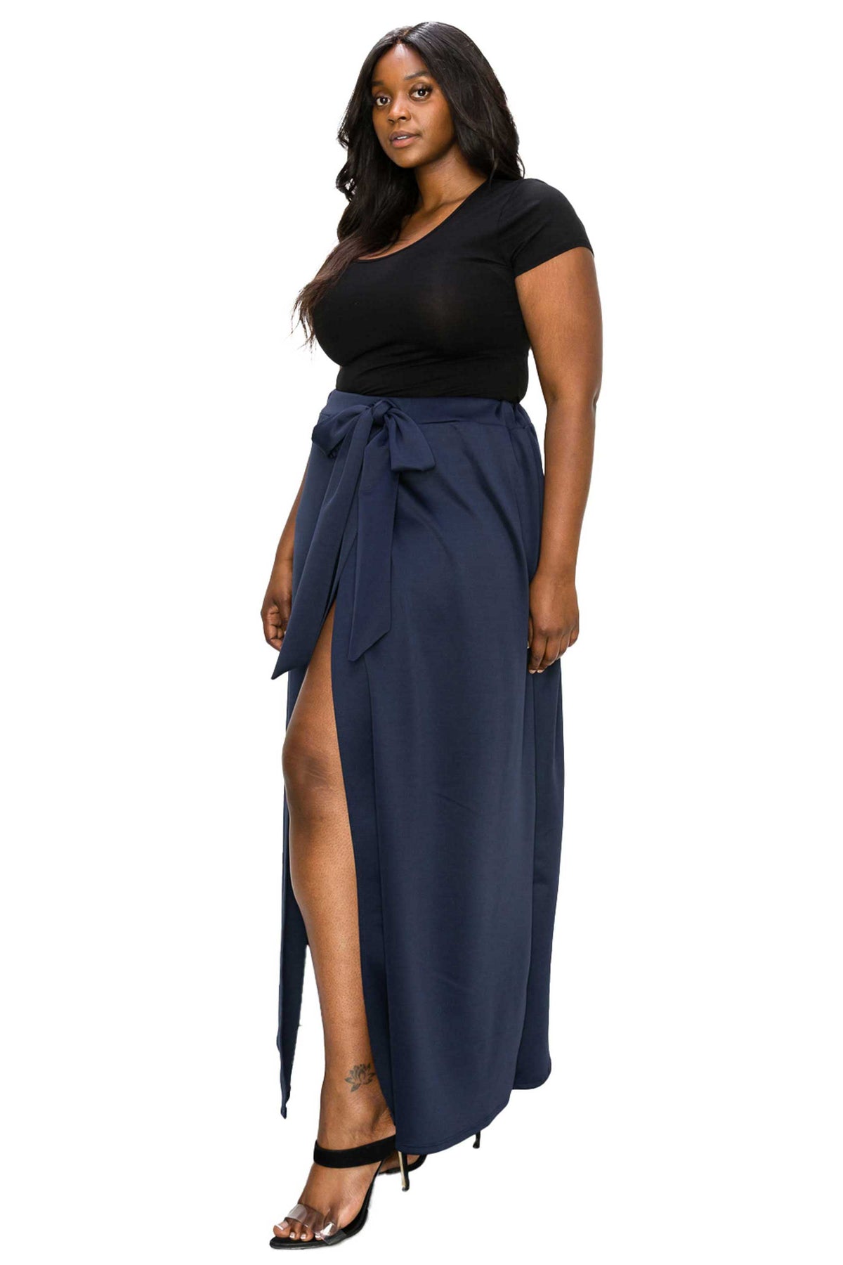 Scuba Wrap Maxi Skirt - L I V D