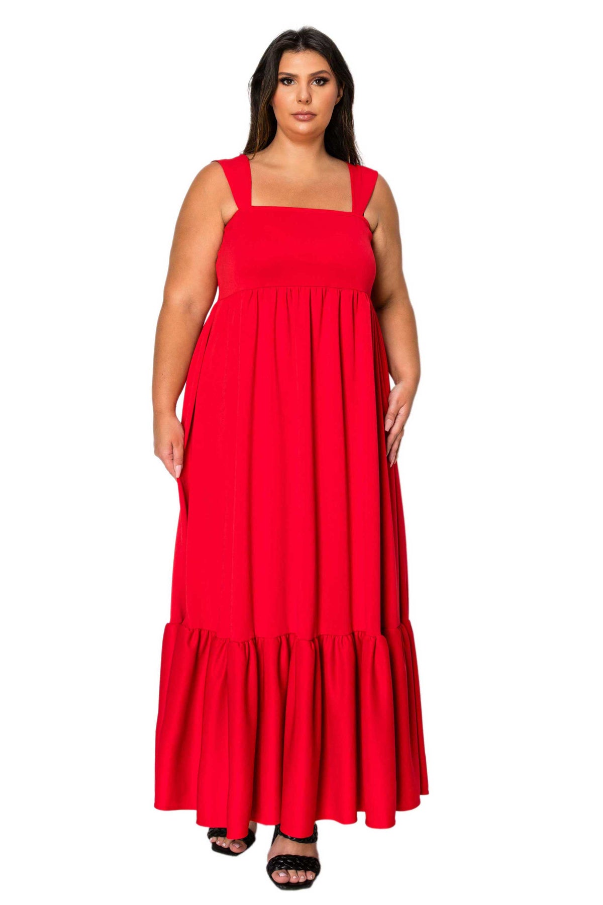 Angelika Ruffled Hem Maxi Dress