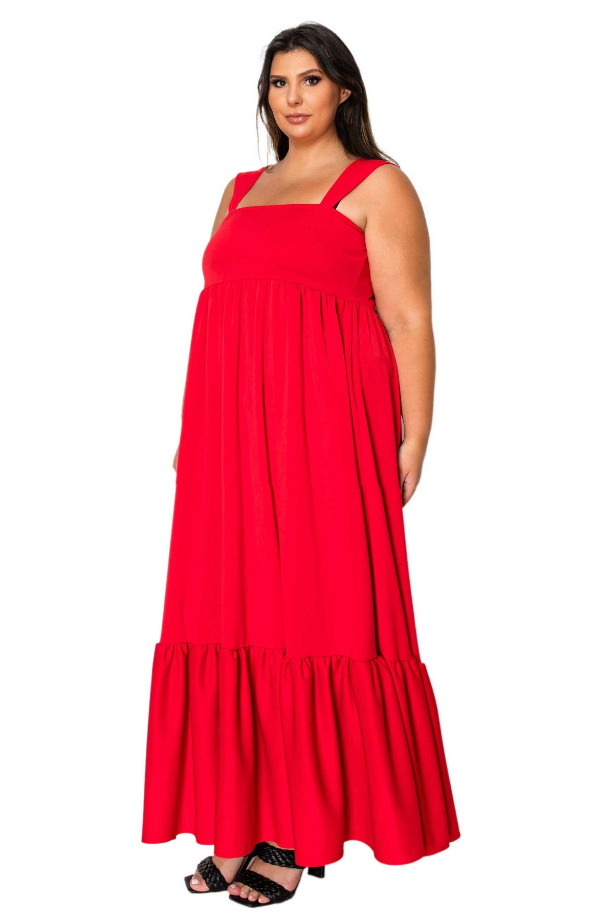 Angelika Ruffled Hem Maxi Dress