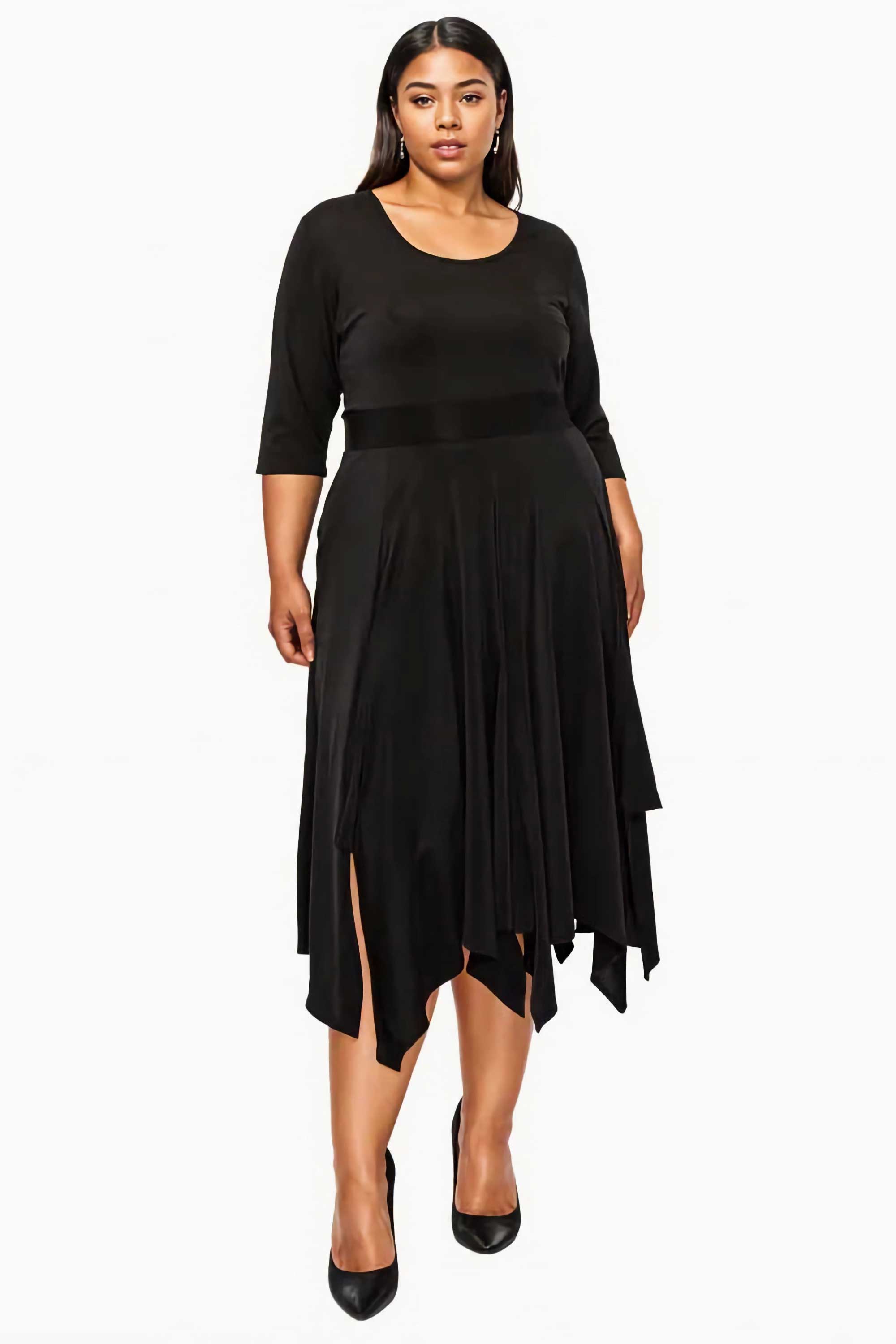 Plus Size Shay Handkerchief Hem Dress L I V D