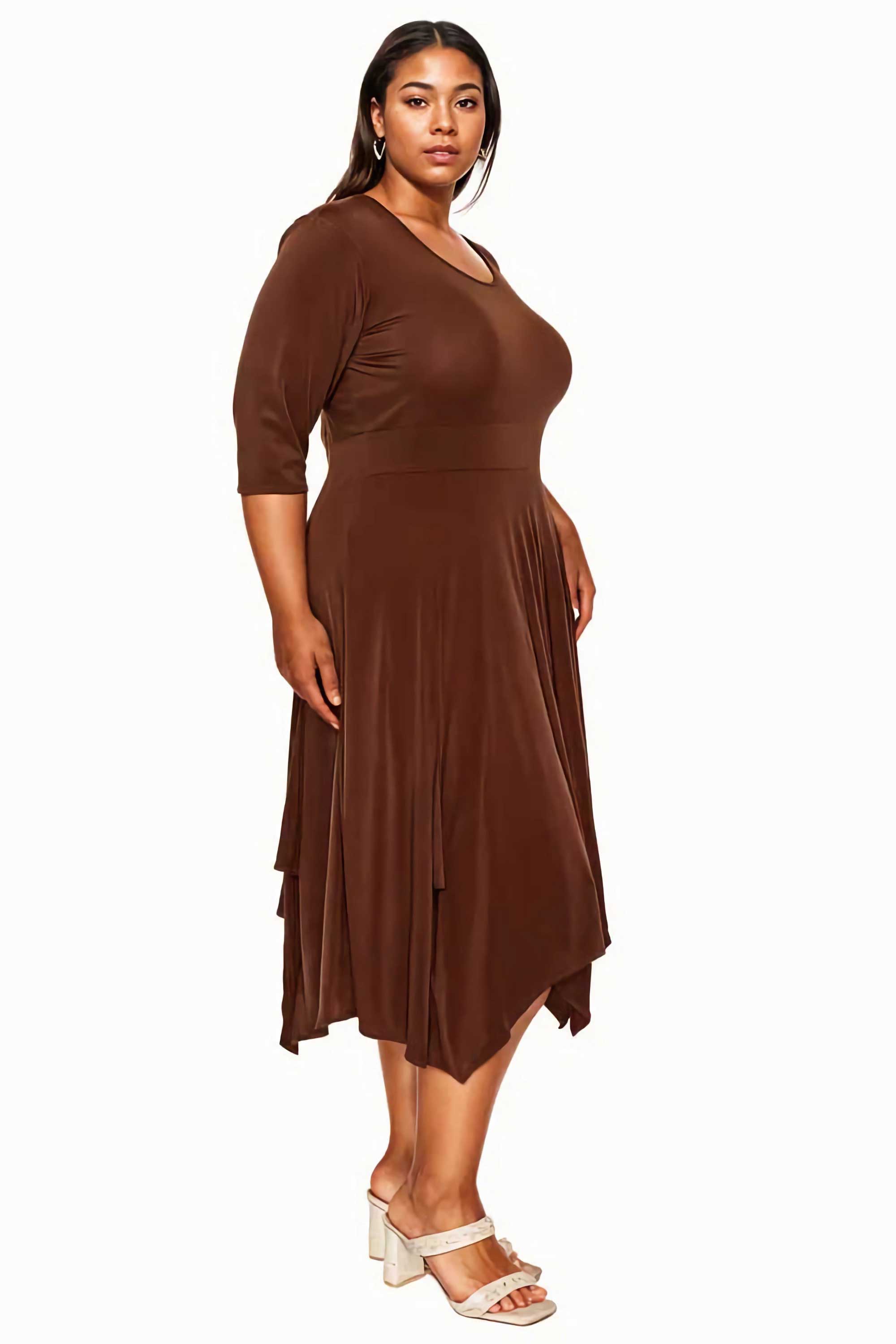 Plus Size Shay Handkerchief Hem Dress L I V D