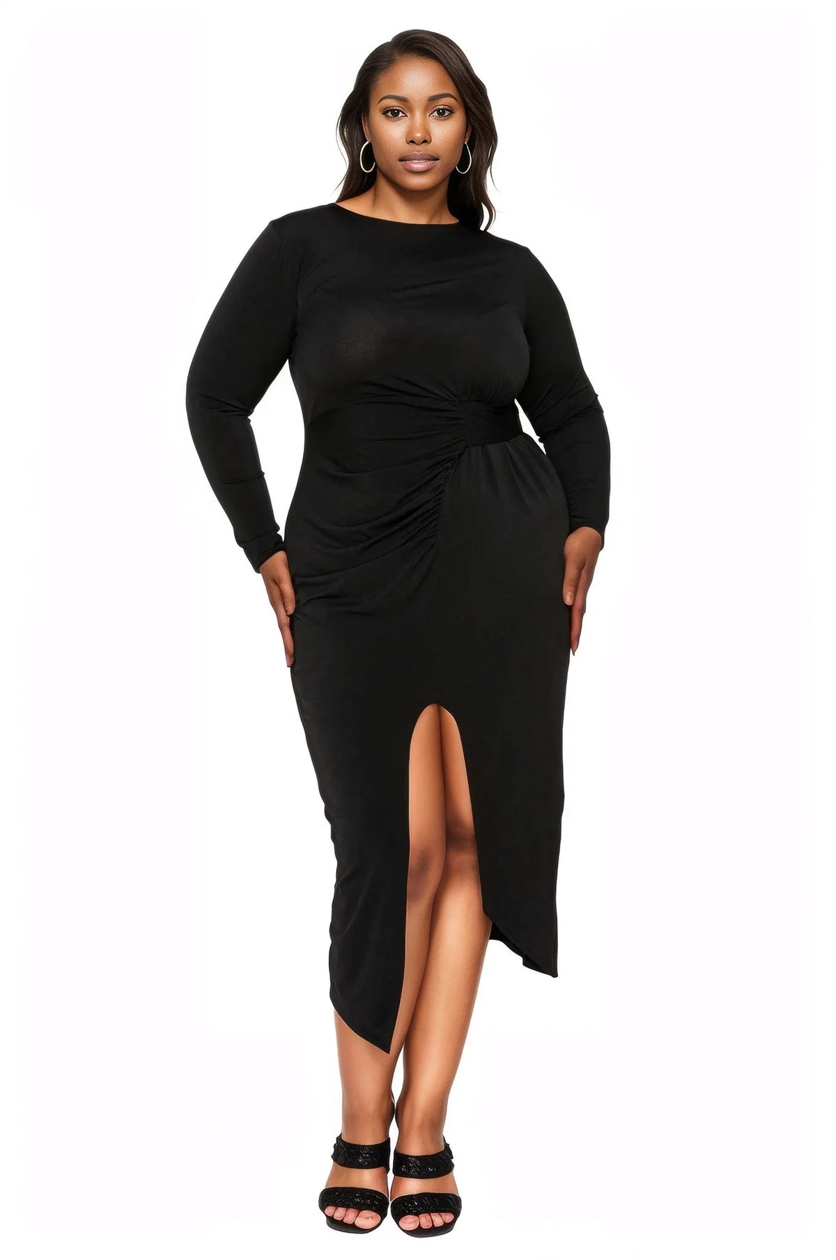 Estelle Ruched Bodycon Midi Dress