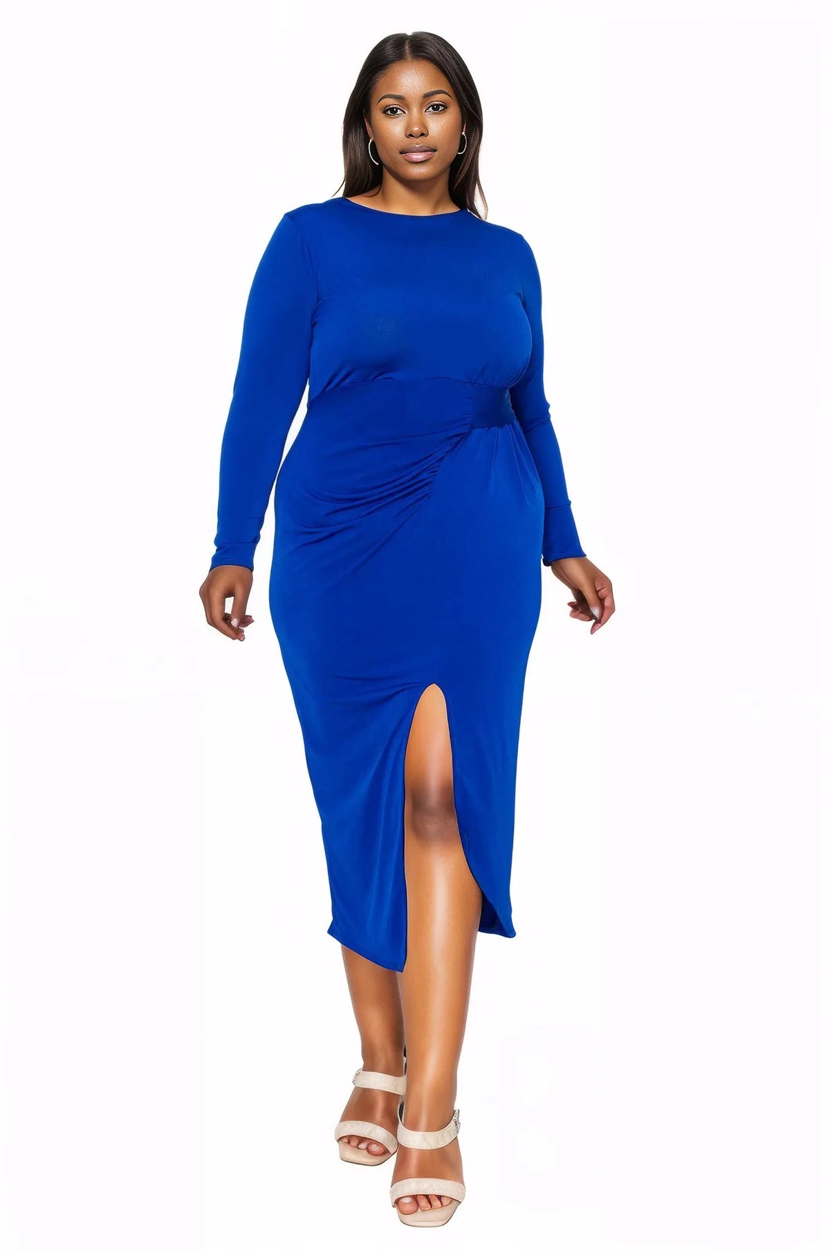 Estelle Ruched Bodycon Midi Dress