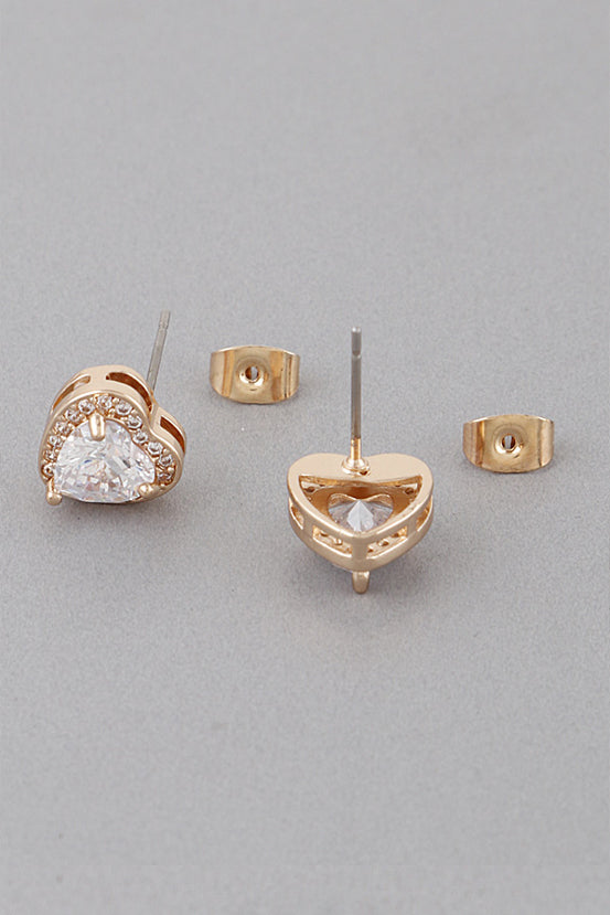 Crystal Heart Stud Earrings