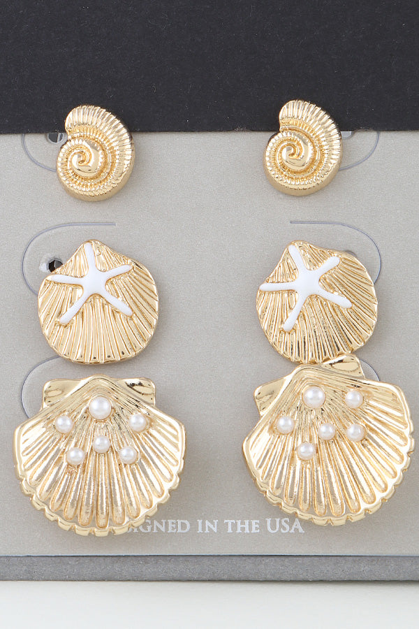 Seashell Earrings Set