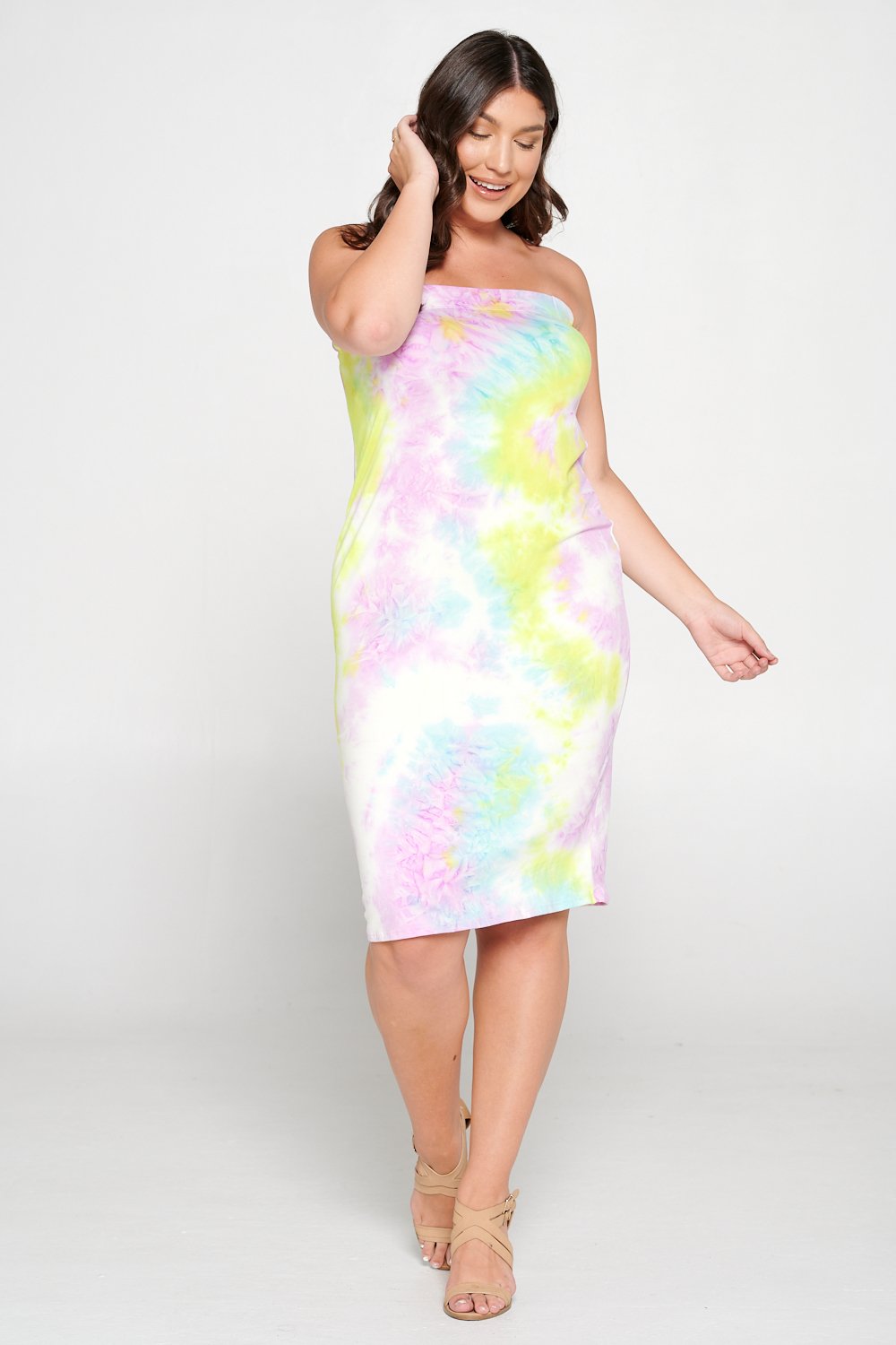 Tie dye bodycon tube cheap dress