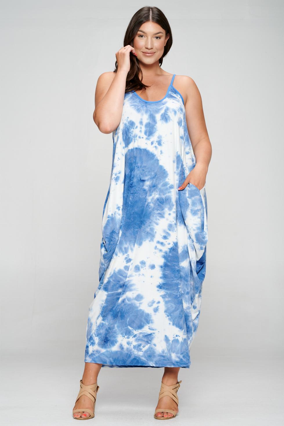 Tie Dye Spaghetti Strap Maxi Dress