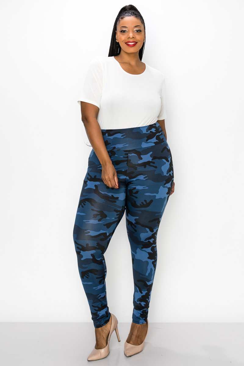 Plus size camo fashion skinny jeans