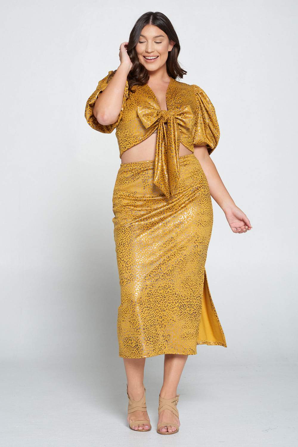 Plus size 2025 midi skirt set