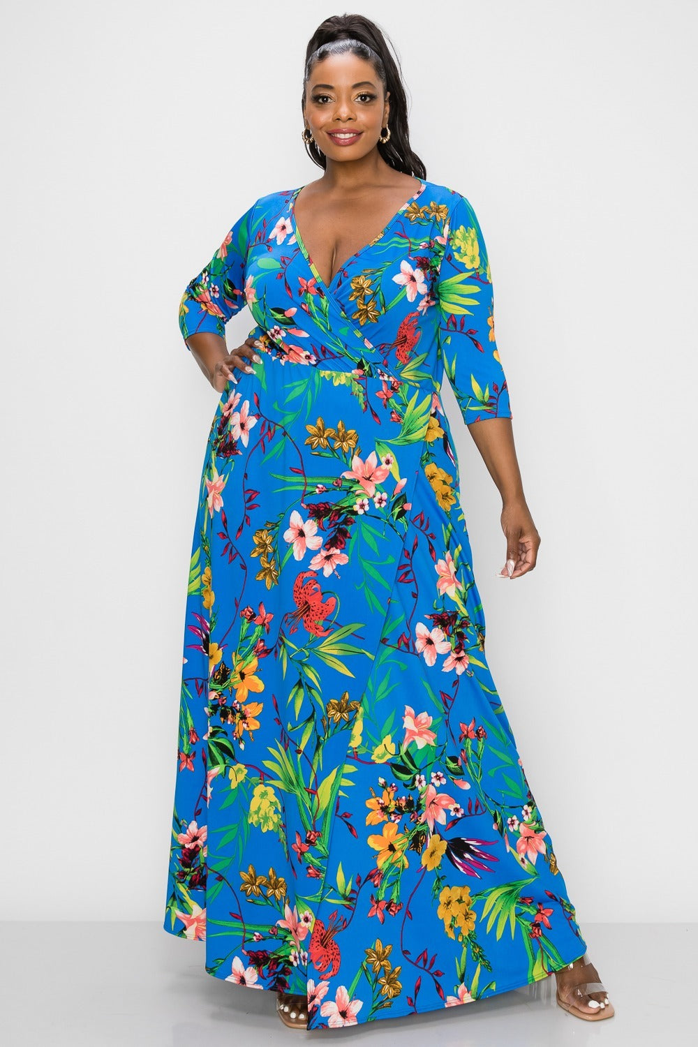 Floral Wrap Maxi Dress - L I V D