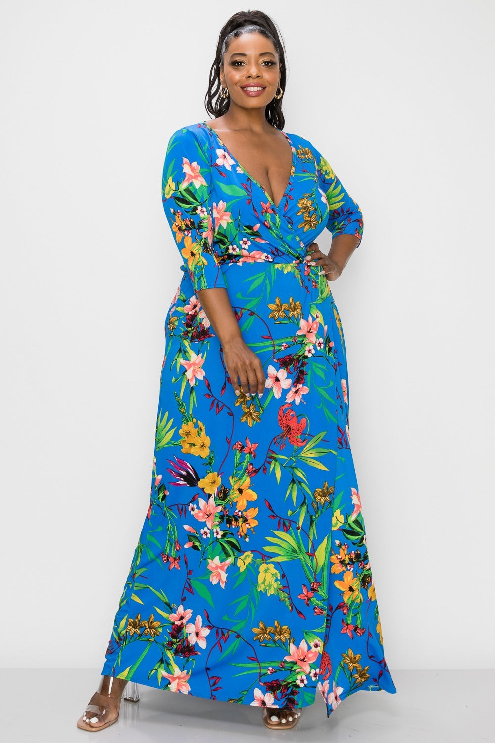 Floral Wrap Maxi Dress - L I V D