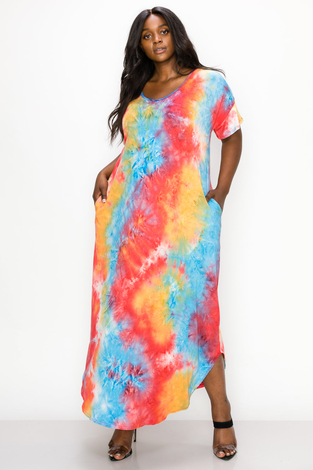 Rainbow Tie Dye Maxi Dress