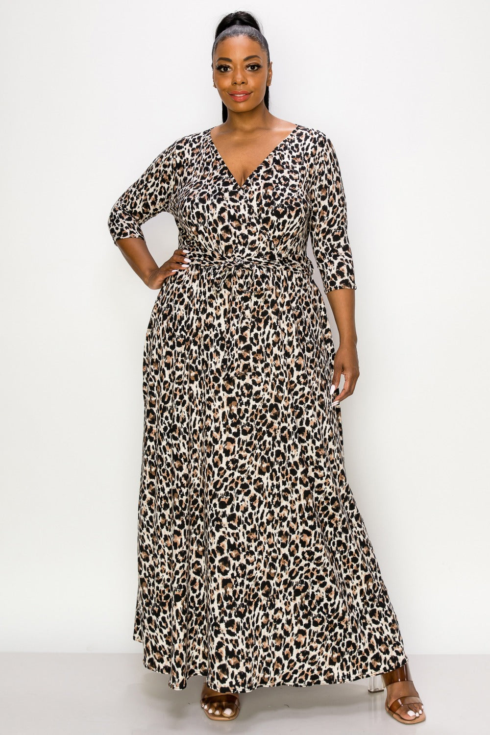 Cheetah wrap dress sale