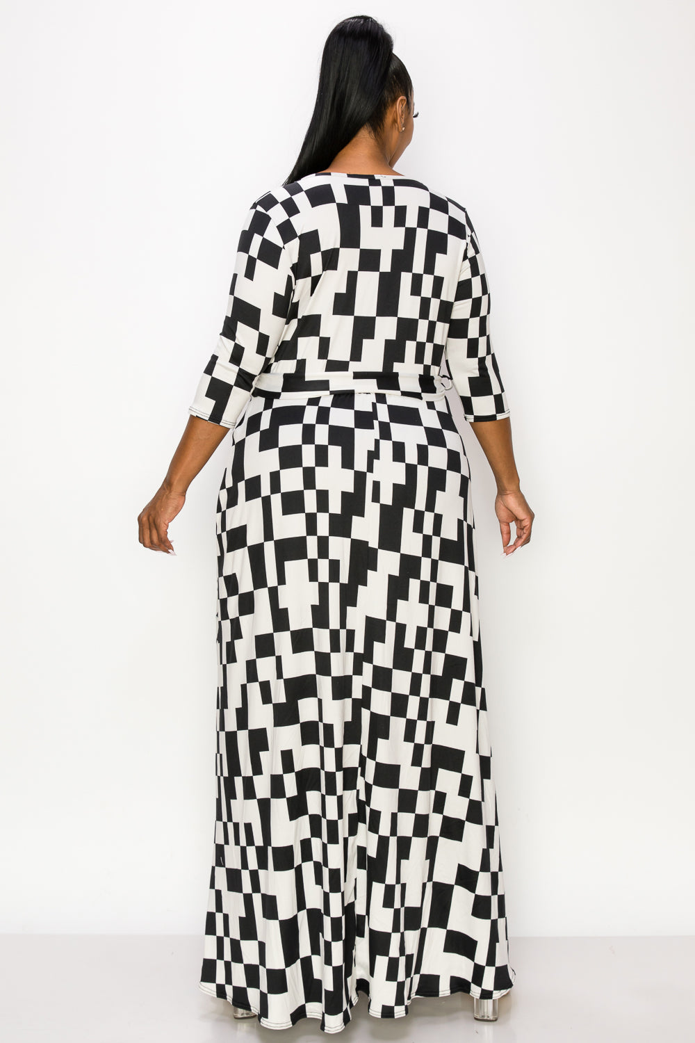 Giovanna Geometric Print Belted Wrap Dress - L I V D