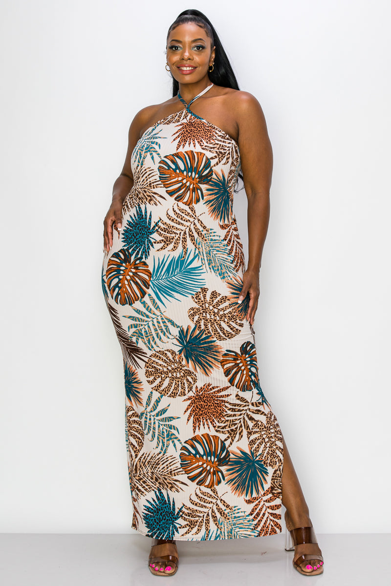 Malia Halter Neck Maxi Dress - L I V D